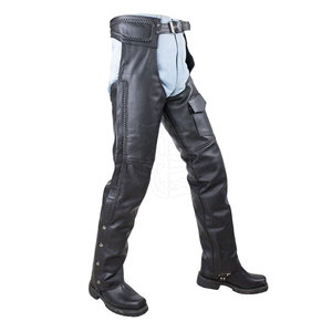 Classic Style Premium Leather <b>Chaps</b> Lightweight Button Fly Adjustable Durable <b>Waterproof</b> Western Outdoor Apparel Wholesale - Product Image 2