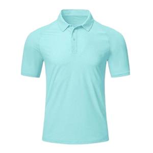 T-shirt décontracté pour homme, style japonais, vert foncé uni, en polaire respirant, personnalisable avec logo sur le devant, col uni, pour employé de bureau, vente en gros - Product Image 1