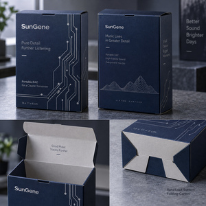 กล่องกระดาษพับแม่เหล็กแบบล็อคอัตโนมัติ SunGene สำหรับอุปกรณ์เครื่องสำอาง สีน้ำเงินมิดไนท์และสีเงินเย็น - Product Image 6