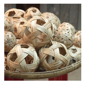 99 Gold Data Vietnam Rattan Ball Christmas Tree Ornament Handmade Decor - Product Image 4