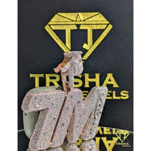 Collar Premium 7M CHRIS con colgante personalizado de diamante cultivado en laboratorio, plata de ley 925, con incrustaciones de diamantes, de Trisha Jewels - Product Image 2
