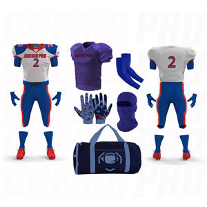 Uniformes de Fútbol Americano Personalizados Directo de Fábrica, Conjuntos Transpirables de Tallas Grandes, Camisetas de Compresión, Guantes, Máscaras, Mangas para Brazos y Bolsas - Product Image 1