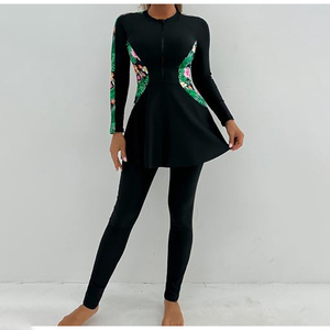 Muslim Modest Plus Size Unisex Hijab Burkini Swimwear High Cut Front Quick Dry Breathable Long Sleeve Lightweight - Product Image 5