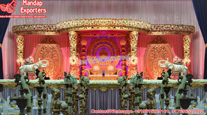 Mandap en bois sculpté à motifs paisley pour mariage hindou, autel en bois pour mariage indien, décoration de mandap, meilleur mandap pour cérémonie de mariage en bois - Product Image 2