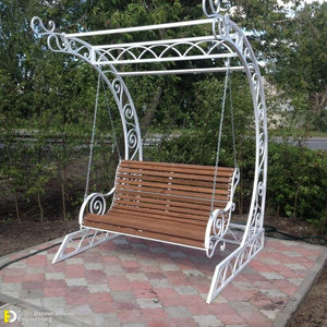 Columpio de Hierro Forjado Artesanal, Columpio de Jardín con Patrones Decorativos Personalizados para Hoteles y Jardines de Villas - Product Image 6