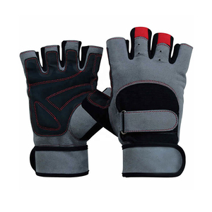 <b>Half</b> Finger Gym Fitness Gloves Black Orange Mesh Breathable Non <b>Slip</b> Adjustable Wrist Strap Unisex Weight Lifting Training - Product Image 4