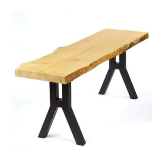 Banc au design minimaliste, base en métal, cadre en fer, finition noir mat, bases et pieds en fer - Product Image 3