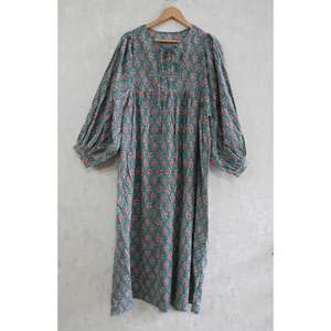 Vestido de Verano para Mujer, Estilo Boho, de Algodón, con Estampado a Mano, Natural, Lavable, Ligero y Transpirable - Product Image 3