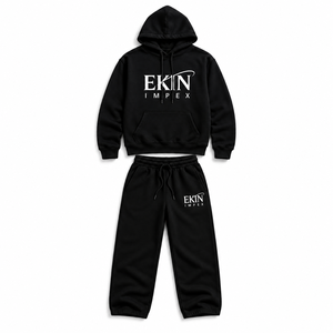 Conjunto de Sudadera con Capucha y Pantalones Rectos al por Mayor, con Logotipo Personalizado, Impresión Serigrafiada, Traje Deportivo Cómodo para Hombre - Product Image 3