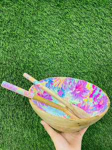 Handcrafted Printed Wood Bowl Decorative Wooden Serving Bowl with Artistic Design Eco-Friendly Home Decor and Kitchen <b>Accessory</b> - Product Image 5