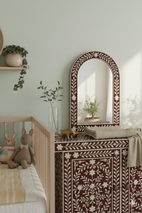 Cajón con Incrustaciones de Hueso de ILAHI, Diseño Moderno con Detalles de Ágata, Mueble Portátil para el Hogar - Product Image 2
