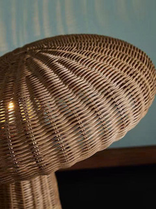 Elegant mushroom-shaped cone-shaped <b>table</b> lamp, handcrafted from natural rattan, eco-friendly, lightweight, and made in Hanoi. - Product Image 5