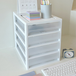 Cajonera de plástico transparente A4 de 4 niveles, fabricada en Corea, lista para usar, apilable, organizador para el hogar y la oficina. - Product Image 5