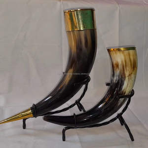 Ox Viking Authentic Handmade Drinking Horn Inspired by the Compass Medieval Norse Style Engraving Polished <b>Stand</b> for Parties - Product Image 4