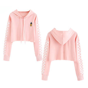 Sweat à capuche court pour femmes à la mode sérigraphie personnalisée logo brodé ou sublimation léger et à la mode - Product Image 2