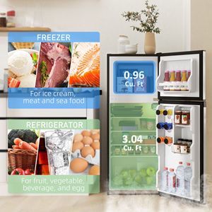 Silver 4 Cu Ft Compact Refrigerator with Reversible Doors <b>Small</b> Fridge with Freezer - Product Image 4