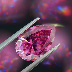 Coupe en forme de poire faite à la main diamant cultivé en laboratoire rose Taille et forme de conception personnalisées diamant cultivé en laboratoire de fabricant direct - Product Image 4