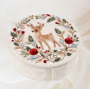 Boîte à bijoux en velours à motif floral et perles, organisateur de bagues avec compartiments, décoration de coiffeuse moderne, boîte à bibelots faite à la main, taille personnalisable - Product Image 4