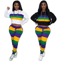 Nouvel ensemble 2 pièces pour adultes 2026 : Chemise à manches courtes et pantalon, séchage rapide, écologique, pour le Mardi Gras, en mélange polyester/coton uni extensible dans quatre directions