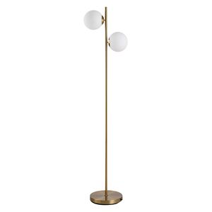 Lampada da Terra Moderna a 2 Tonalità per Soggiorno e Camera da Letto, Corpo Bianco Cromato Postmoderno, Paralumi in Acrilico, Illuminazione Decorativa Contemporanea - Product Image 1