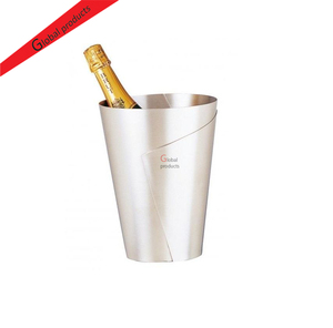 Seau à champagne en métal nickelé de haute qualité avec poignée et base – Vente chaude - Product Image 1