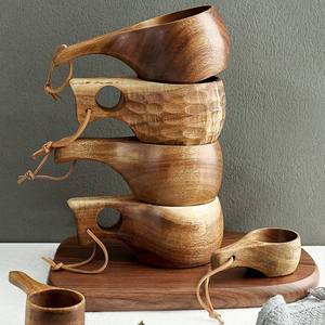 Craft Emporium Exporta Tazas de Madera Modernas y Ecológicas con Asa para Viajes y Uso Doméstico - Product Image 4