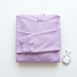 Sudadera con Capucha Unisex Color Morado Claro, Sudadera de Felpa Lisa, Cuello Redondo, Chaqueta con Capucha para Sublimación - Product Image 3