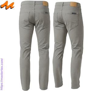 Pantalones Casuales de Corte Recto para Hombre MASTER TEXTILE, Color Sólido, Cintura Media, Tejido Twill Transpirable, Cierre de Botones y Remaches - Product Image 3