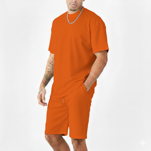 Ensemble streetwear tendance pour homme, 2 pièces, 100% coton, été, impression de logo sur mesure, service OEM - Product Image 5