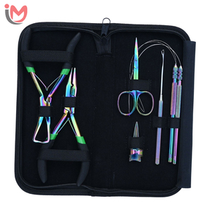 Kit de Herramientas para Extensiones de Cabello: Alicates de Crimpado, Gancho de Extracción, Herramienta de Enhebrado, Mini Tijeras, Herramienta para Separar Dedos, para Salón - Product Image 1
