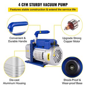 ปั๊มสุญญากาศ3HP 2แกลลอนห้องสุญญากาศพร้อม4CFM 1/ระยะเดียวอุปกรณ์ดูแลรถยนต์ - Product Image 3