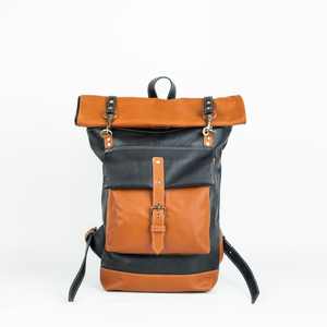 Mochila de Cuero Envejecido con Parte Superior Enrollable, Mochila de Viaje de Cuero Vacuno Genuino, Bolsa para Portátil para Hombre, Mochila Retro de Aventura LTBP-0125 - Product Image 1