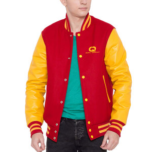 Low MOQ New Factory Direct Varsity <b>Jacket</b> With <b>Leather</b> Sleeves Trendy Casual Wear For Men With Ribbed Cuffs - Product Image 5