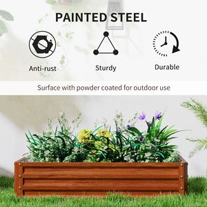 Fioriera in Metallo Zincato 4FT X 2FT X 1FT per Coltivare Verdure, Fiori, Erbe e Piante Grasse - Marrone - Product Image 4