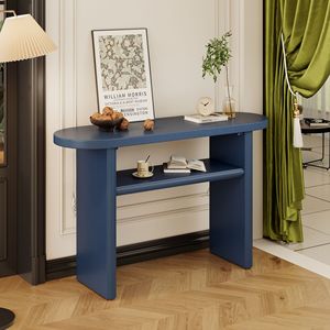 Table console élégante et minimaliste avec des bords arrondis et une étagère robuste pour l'entrée ou le salon - Product Image 1