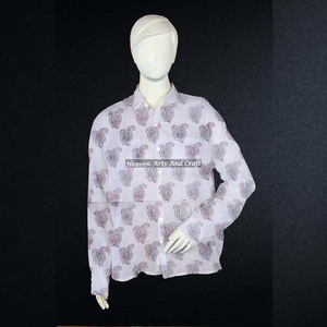 Latest Design Summer <b>Shirt</b> <b>Women</b> Beach Wear Sexy Full Sleeve Block Print Boho Beach Wear <b>Shirt</b> Block Print Boho Cotton <b>Shirt</b> - Product Image 6