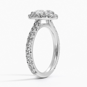 แหวน BOJ รุ่น 070 ทรงลูกแพร์ เงินแท้ 925 ประดับเพชร Estelle Halo Solitaire น้ำหนัก 2 กะรัต สี D ความสะอาด VVS1 มอยส์ซาไนต์ รับรองโดย GRA ราคาประหยัด - Product Image 2