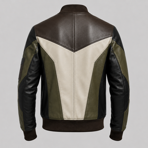 Chaqueta de cuero genuino de cordero marrón para hombre, diseño moderno, con cremallera, manga larga, chaqueta de cuero auténtico para hombre - Product Image 1