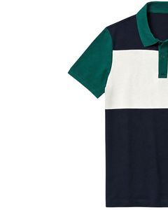 Customized Green Navy And <b>White</b> Men <b>Polo</b> Shirt Short Sleeve Casual Golf T Shirt Breathable Summer Color Block Premium Top - Product Image 4