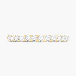 14k 18k Real Gold <b>925</b> <b>Silver</b> 1 Ctw Round Lab Grown Diamond Stackable <b>Ring</b> Pave Solitaire Wedding Half Eternity Band Manufacture - Product Image 1