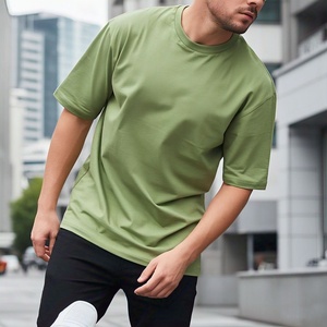 Camiseta de manga corta transpirable de secado rápido para hombre, 280 GSM Camiseta deportiva, camiseta personalizada de gran tamaño 100% de algodón para hombre, ajuste holgado - Product Image 2