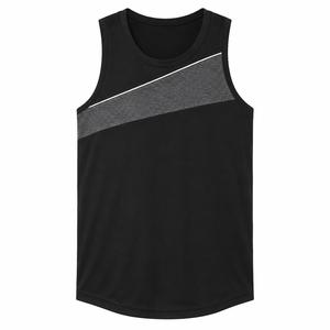 Men's O-Neck Sleeveless <b>Tank</b> <b>Top</b> Color Blocked Quick Dry Sporty Fit Knitted Polyester <b>Black</b> Gray Design Sporty Men <b>Tank</b> <b>Top</b> - Product Image 1
