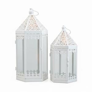Set 2 Vintage Moroccan Style Black Metal Eco-Friendly Decorative Candle <b>Lanterns</b> Indoor Hanging Home Garden Christmas Events - Product Image 4