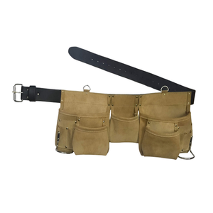 Bolsa de herramientas de cuero para carpinteros, 10 bolsillos, cinturón portaherramientas, electricistas, constructores - Product Image 1