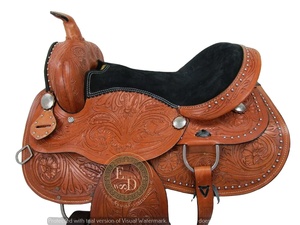 Silla de montar premium de cuero genuino DD para carreras de barriles y espectáculos ecuestres, hecha a mano, ligera y cómoda para rendimiento en rodeo. - Product Image 5