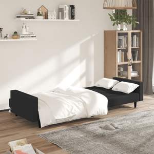 Divano letto 2 posti in velluto nero - Product Image 3