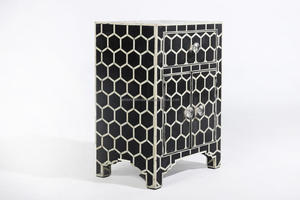 โต๊ะข้างเตียงสีขาวฝังกระดูกลายสุดสร้างสรรค์โต๊ะข้างเตียงมุกสำหรับใช้ในโรงพยาบาล - Product Image 2