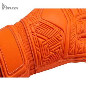 Custom All Orange Goalkeeper <b>Gloves</b> Professional Roll Finger Latex Palm Embossed Backhand Punch Zone Logo Free Goalie <b>Gloves</b> Man - Product Image 4