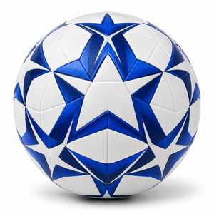 ESTRELLA INTERNATIONAL Ballon de football personnalisé bleu et blanc à motif étoile Taille 5 Ballon d'entraînement Modèle EI-FB-0013 Utilisation intérieure/extérieure - Product Image 2