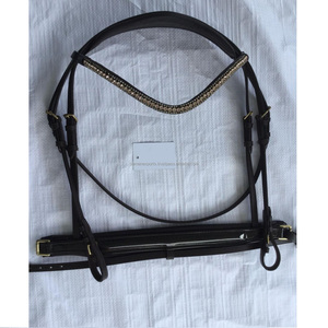 บังเหียนหนังขี่ม้าบุนวมนุ่มทนทานประดับคริสตัลผู้ผลิตชั้นนำขายส่ง - Product Image 5